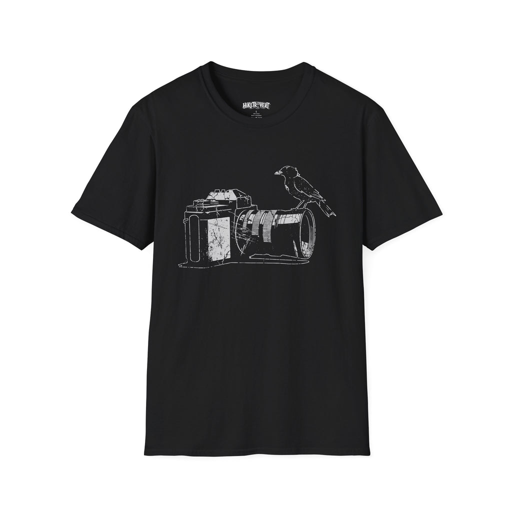Vintage Camera and Crow Graphic T-Shirt