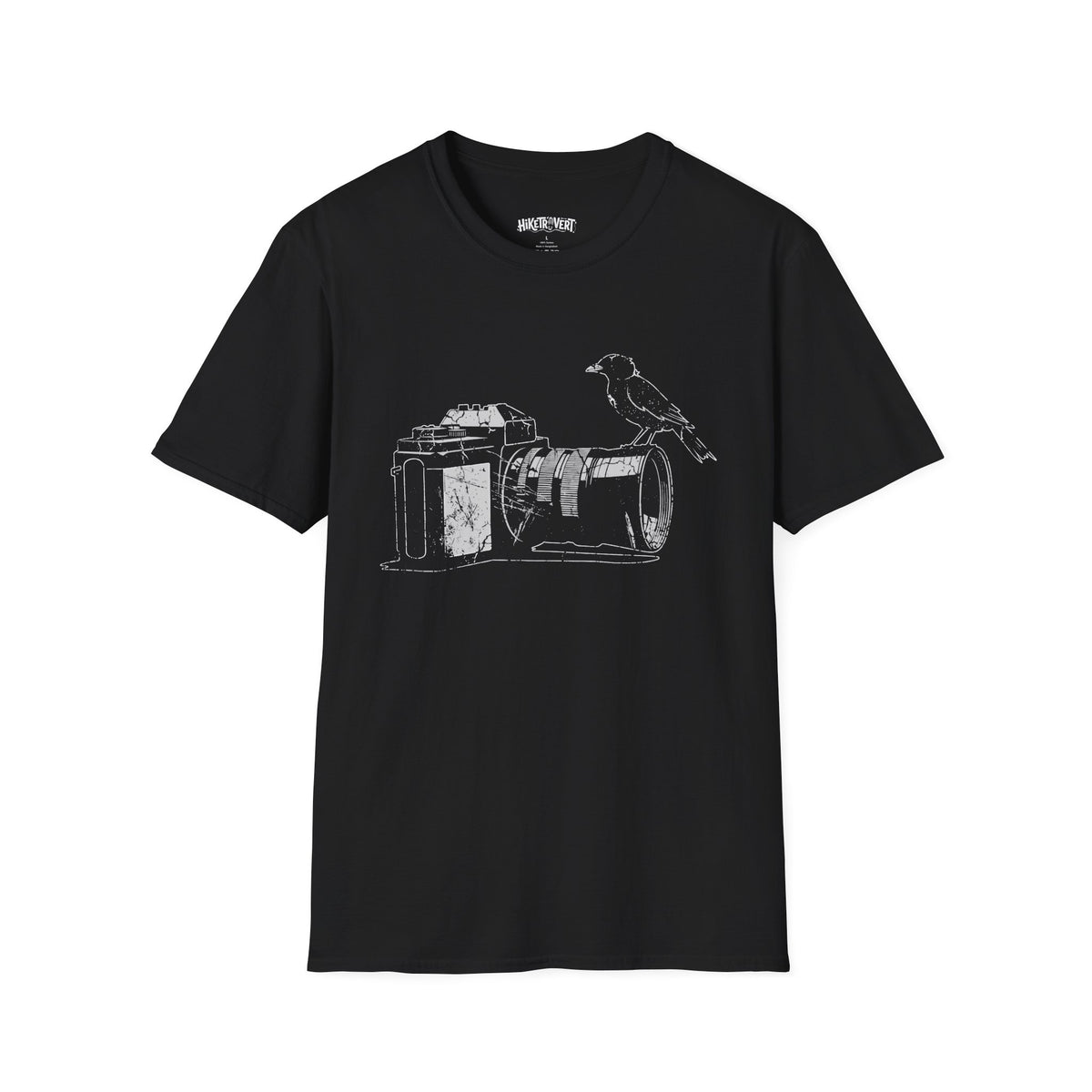 Vintage Camera and Crow Graphic T-Shirt