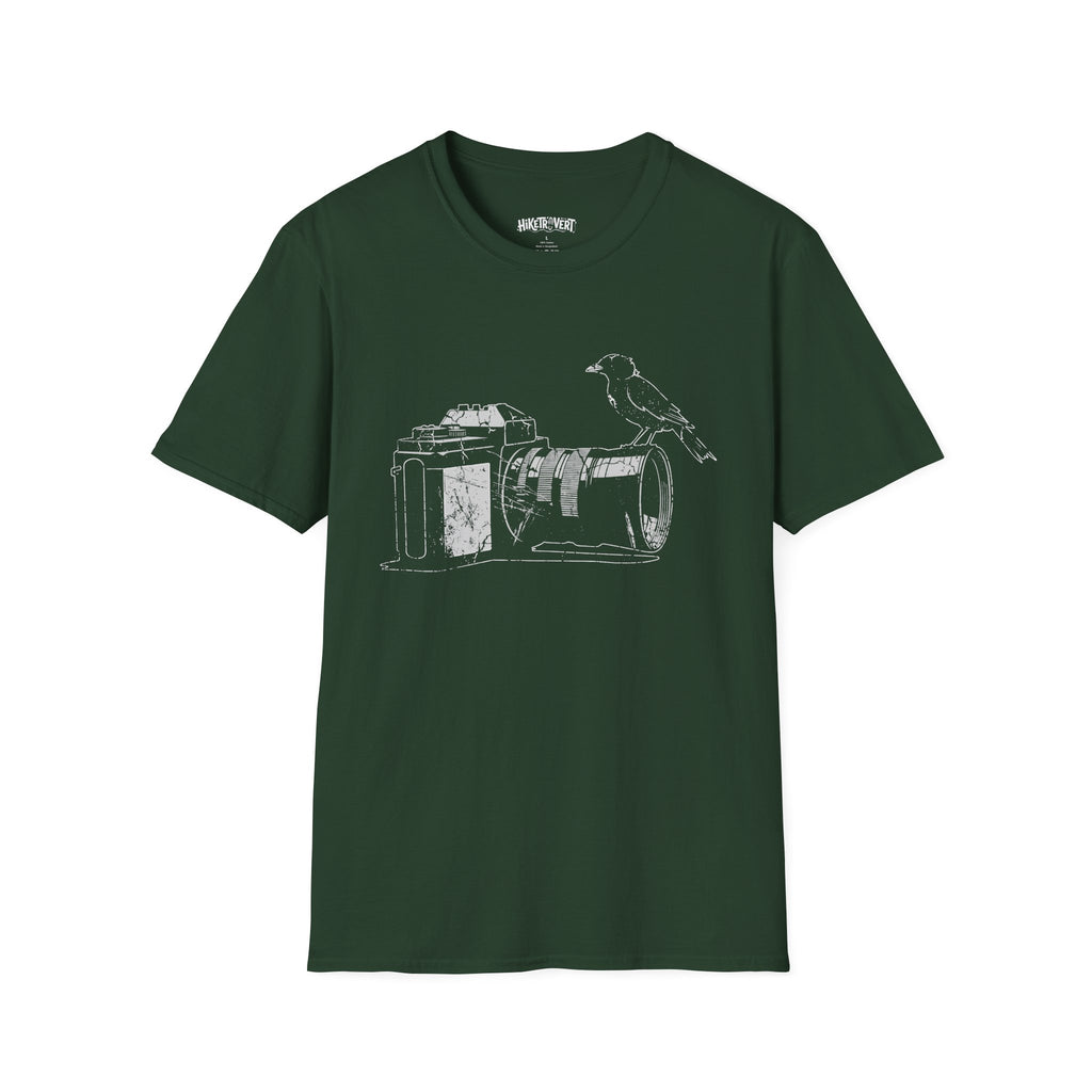 Vintage Camera and Crow Graphic T-Shirt