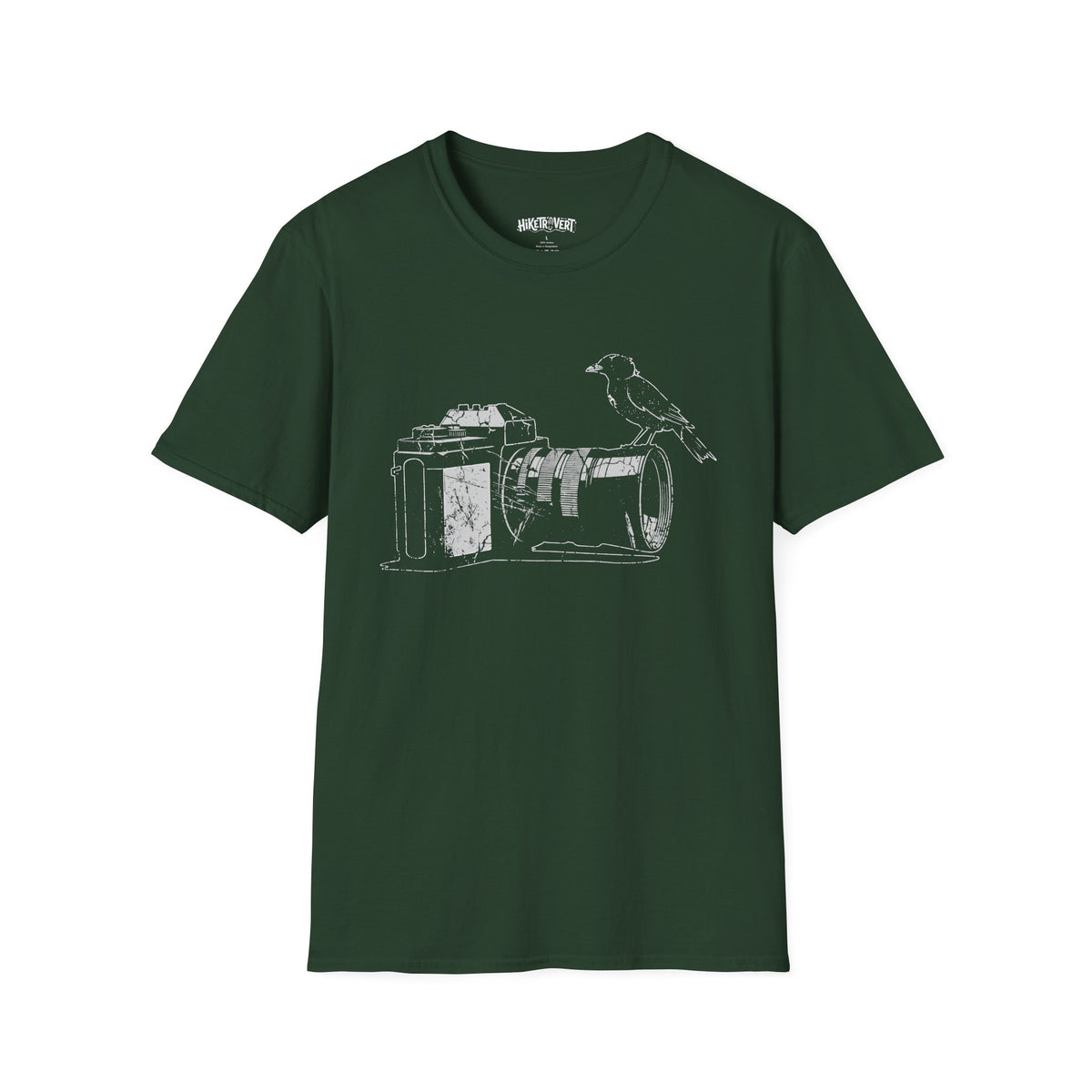 Vintage Camera and Crow Graphic T-Shirt
