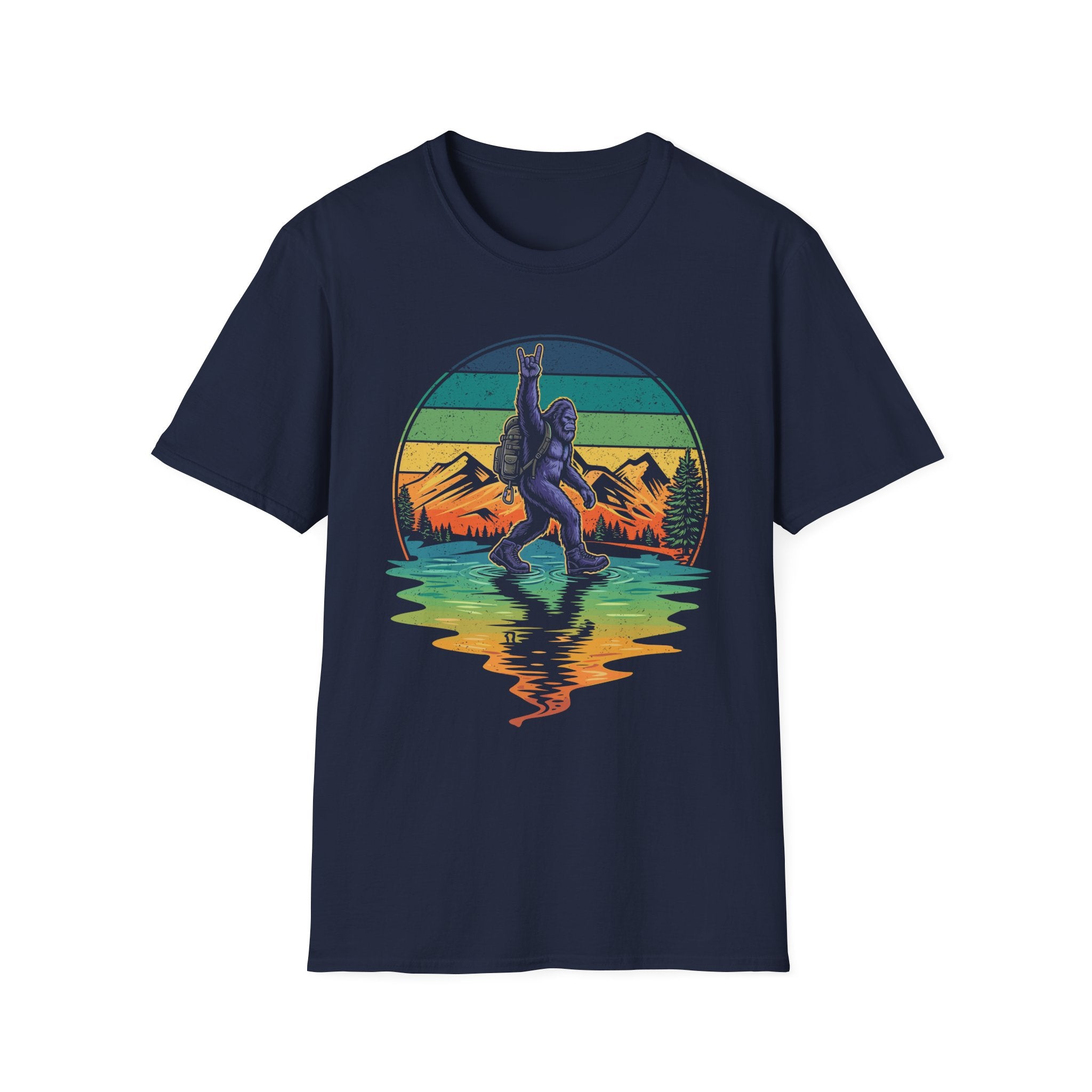 Bigfoot Rock On Hiker T-Shirt