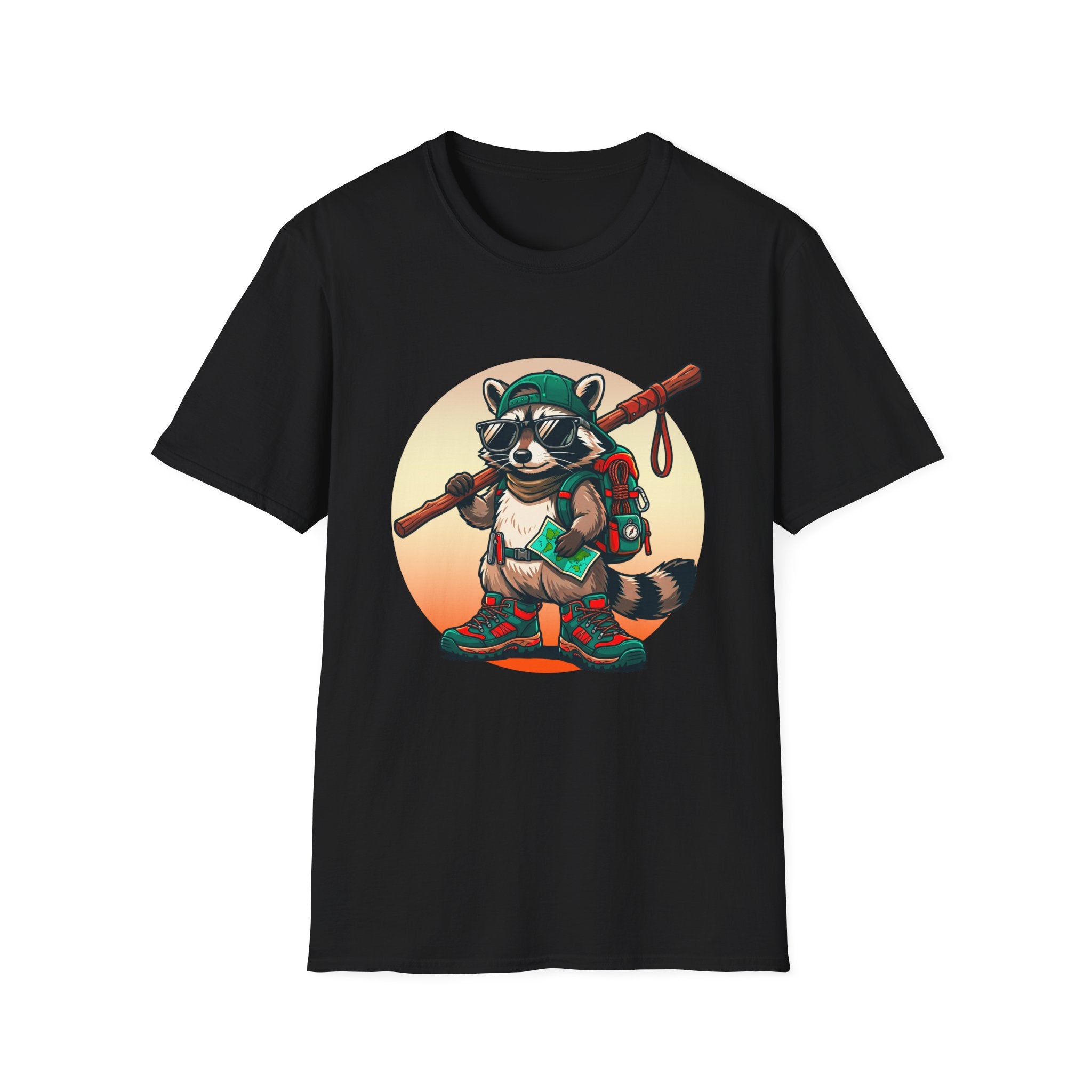 Adventure Raccoon Hiker T-Shirt