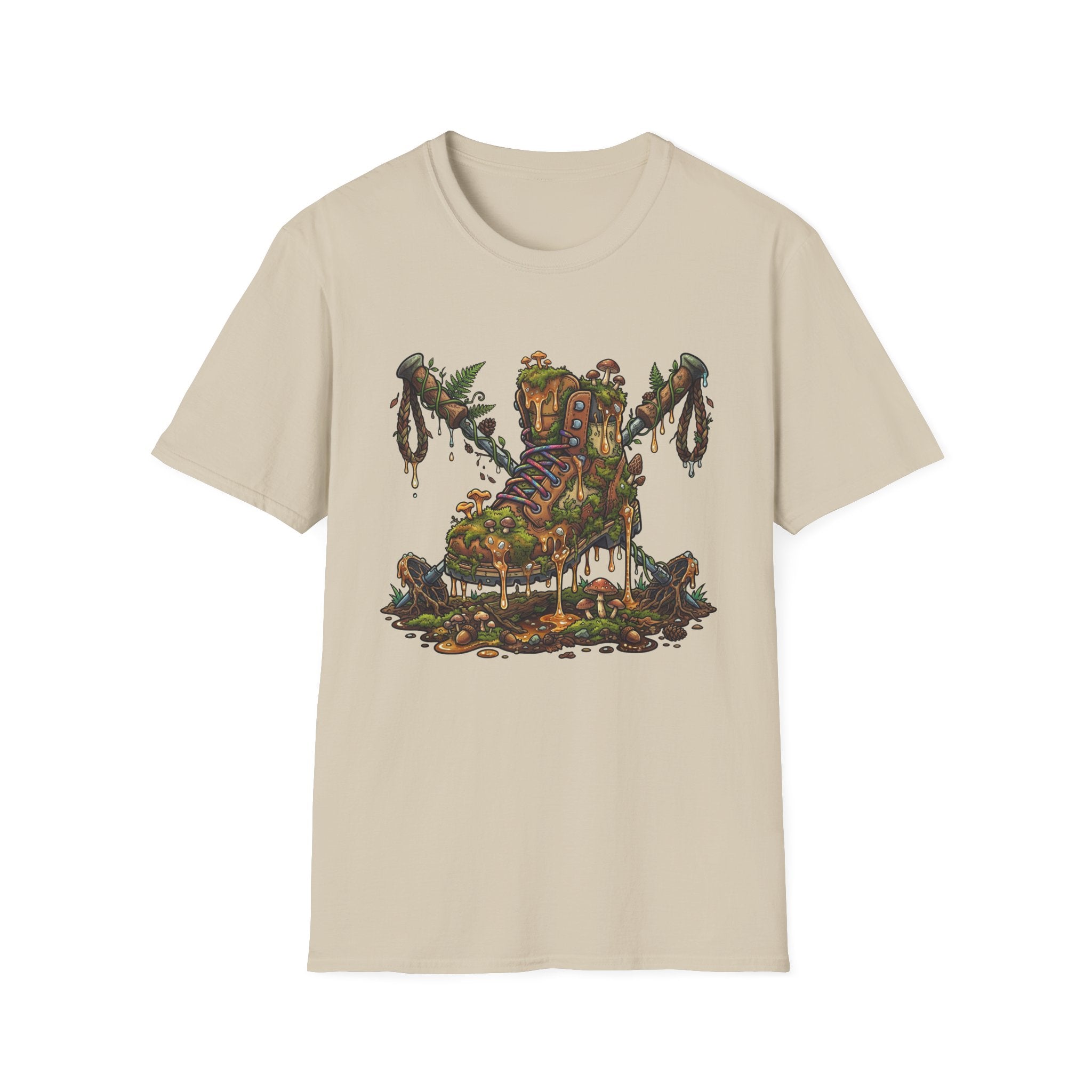 Mossy Boot and Mushrooms T-shirt