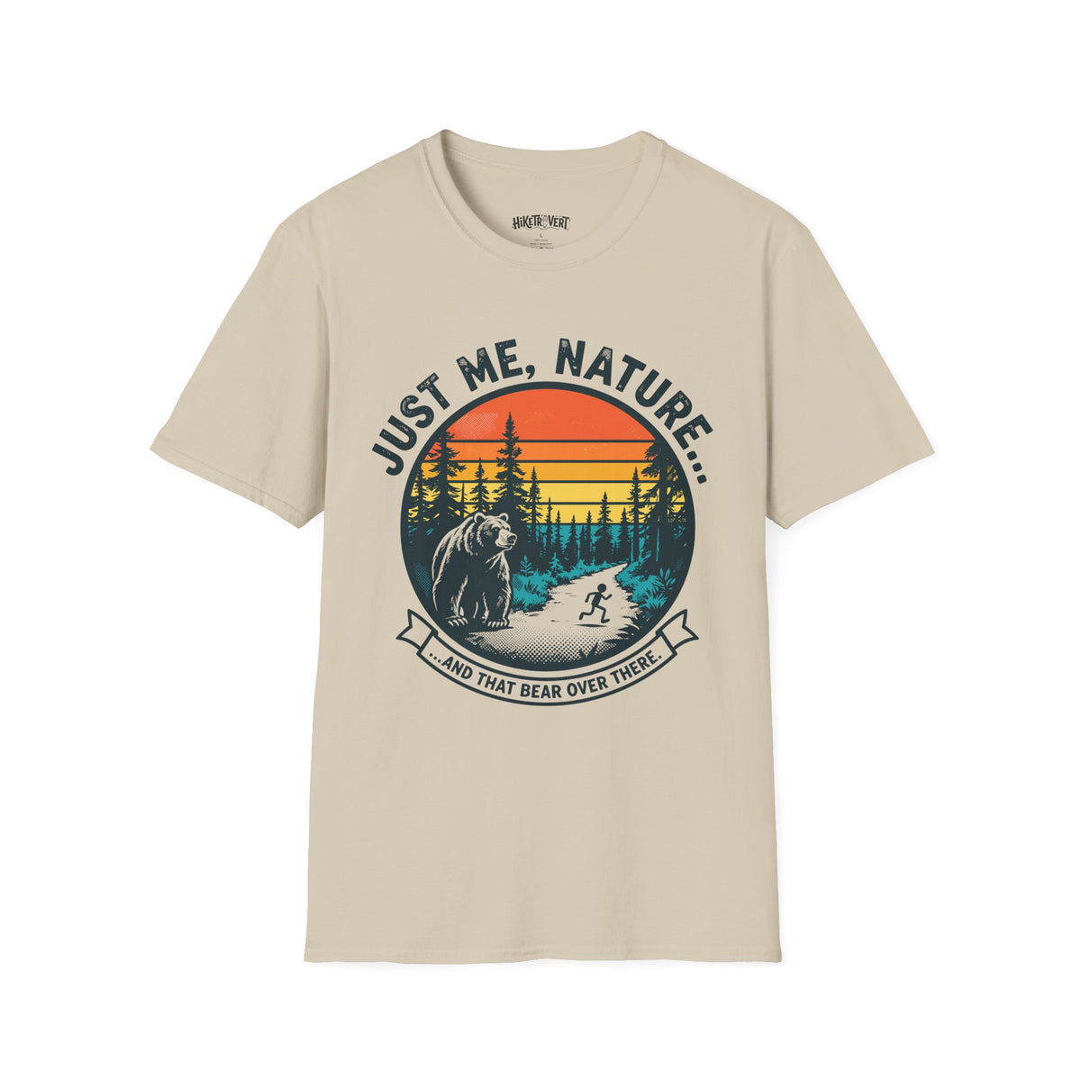Just Me, Nature T-Shirt – Vintage Outdoor Hiking Bear Graphic
