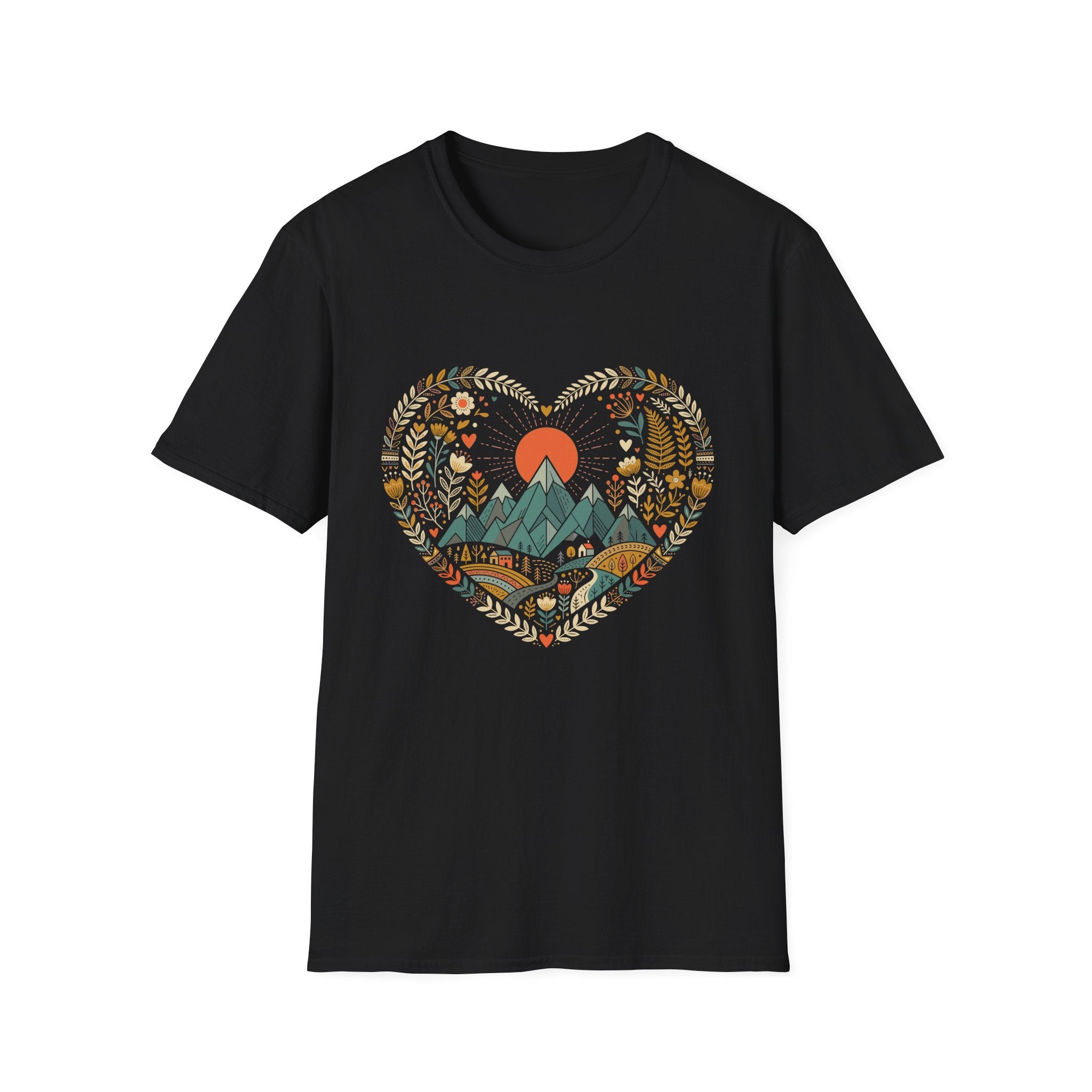Folk Art  Nature Heart T-Shirt