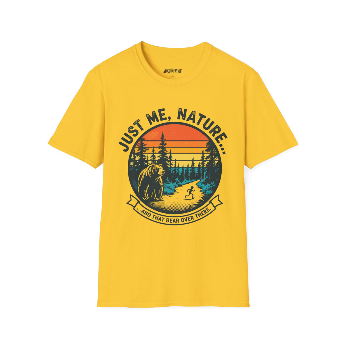Just Me, Nature T-Shirt – Vintage Outdoor Hiking Bear Graphic
