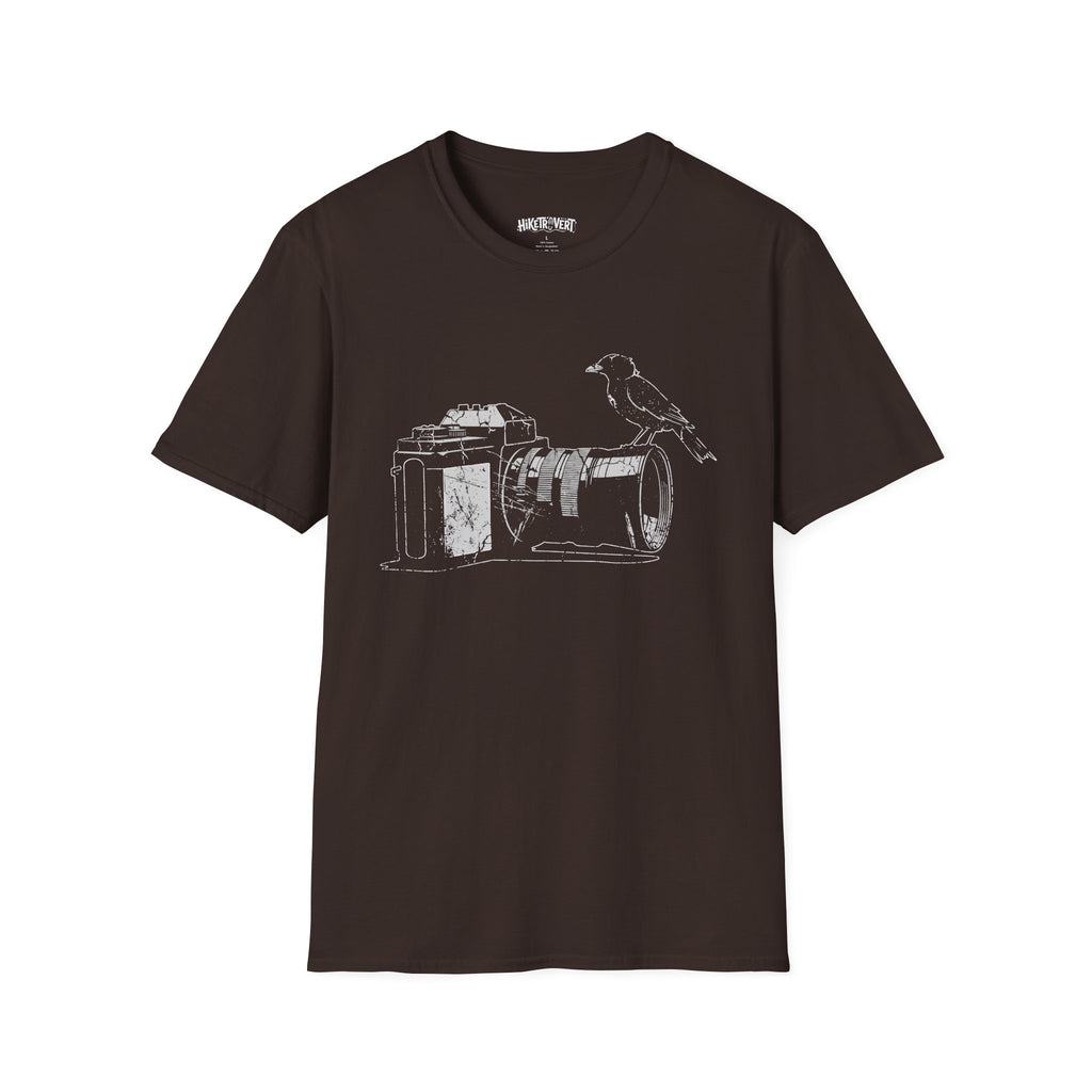 Vintage Camera and Crow Graphic T-Shirt