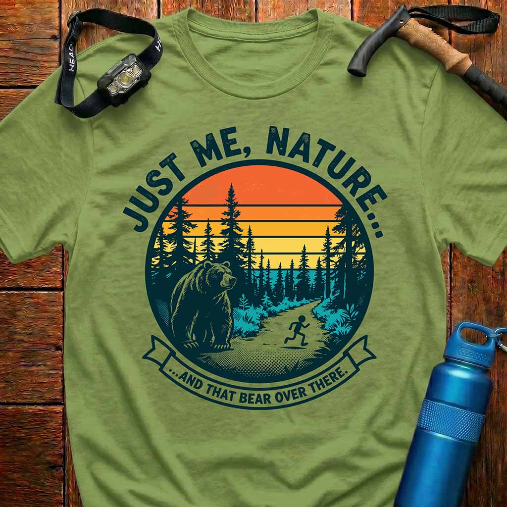Funny Retro Bear Hiking T-Shirt