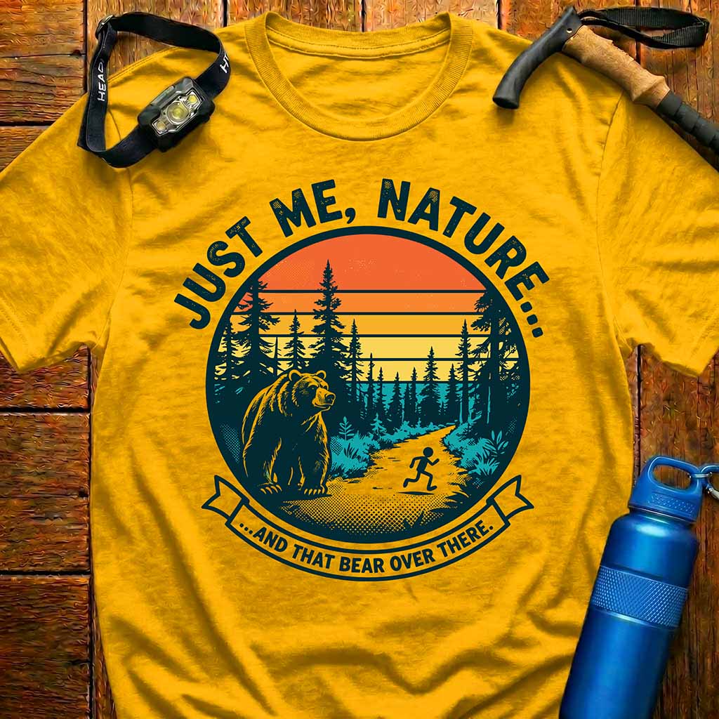 Funny Retro Bear Hiking T-Shirt