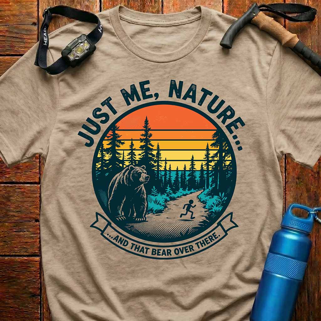 Funny Retro Bear Hiking T-Shirt