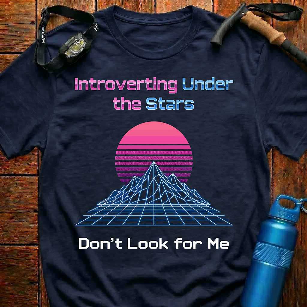 Introverting Under the Stars Vaporwave T-Shirt