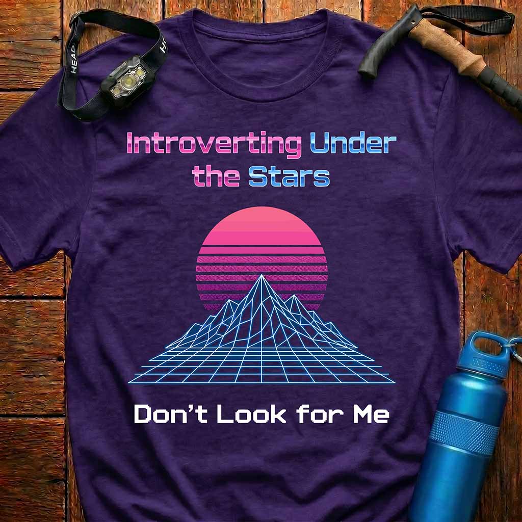 Introverting Under the Stars Vaporwave T-Shirt