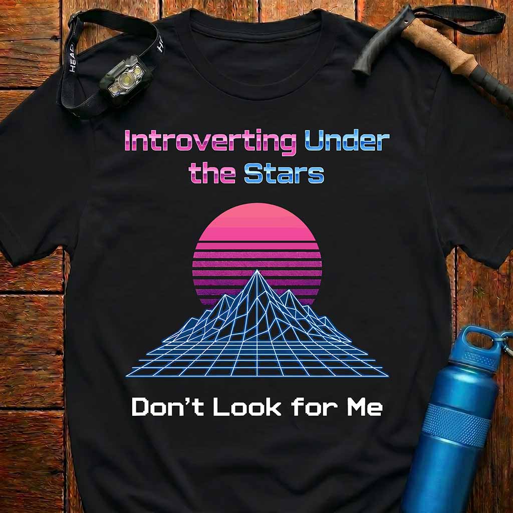 Introverting Under the Stars Vaporwave T-Shirt