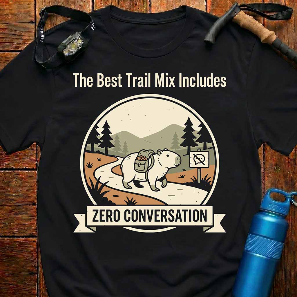 Funny Capybara Hiking T-Shirt