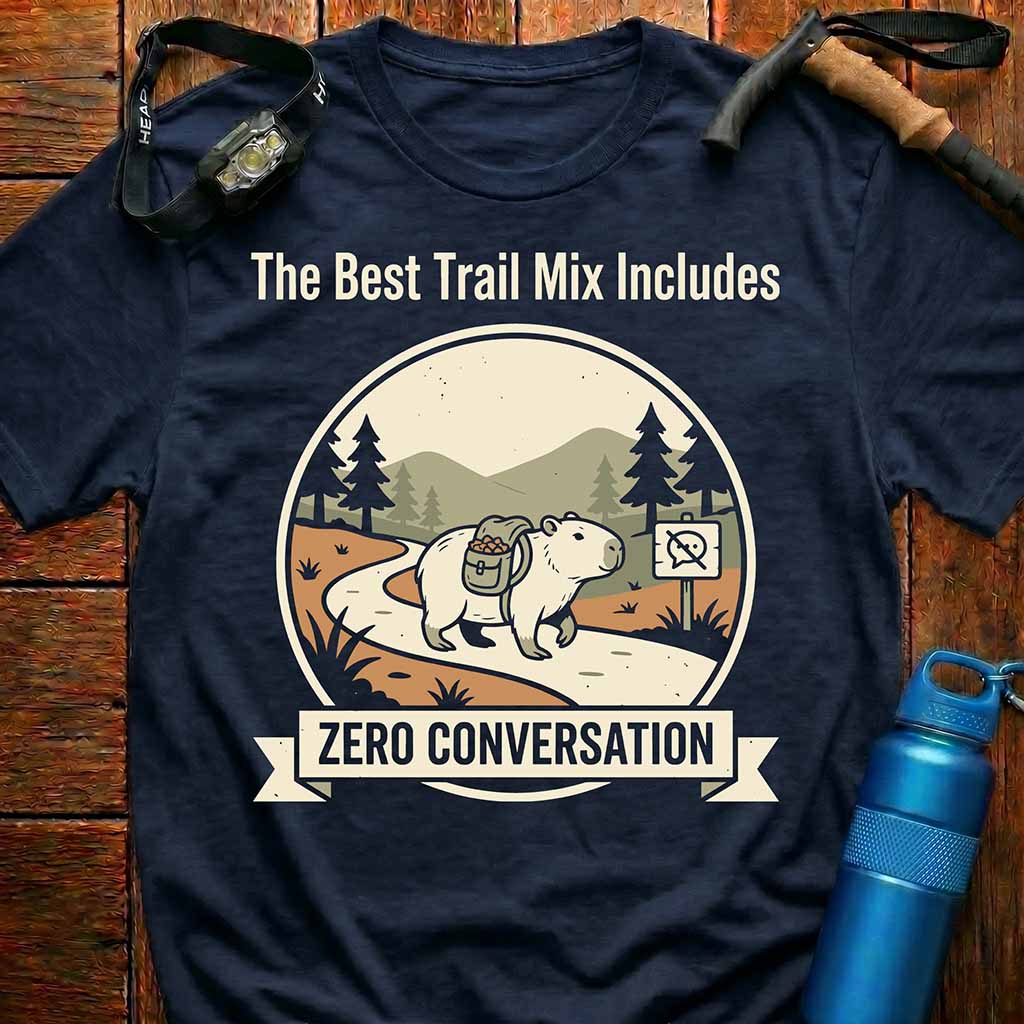 Funny Capybara Hiking T-Shirt