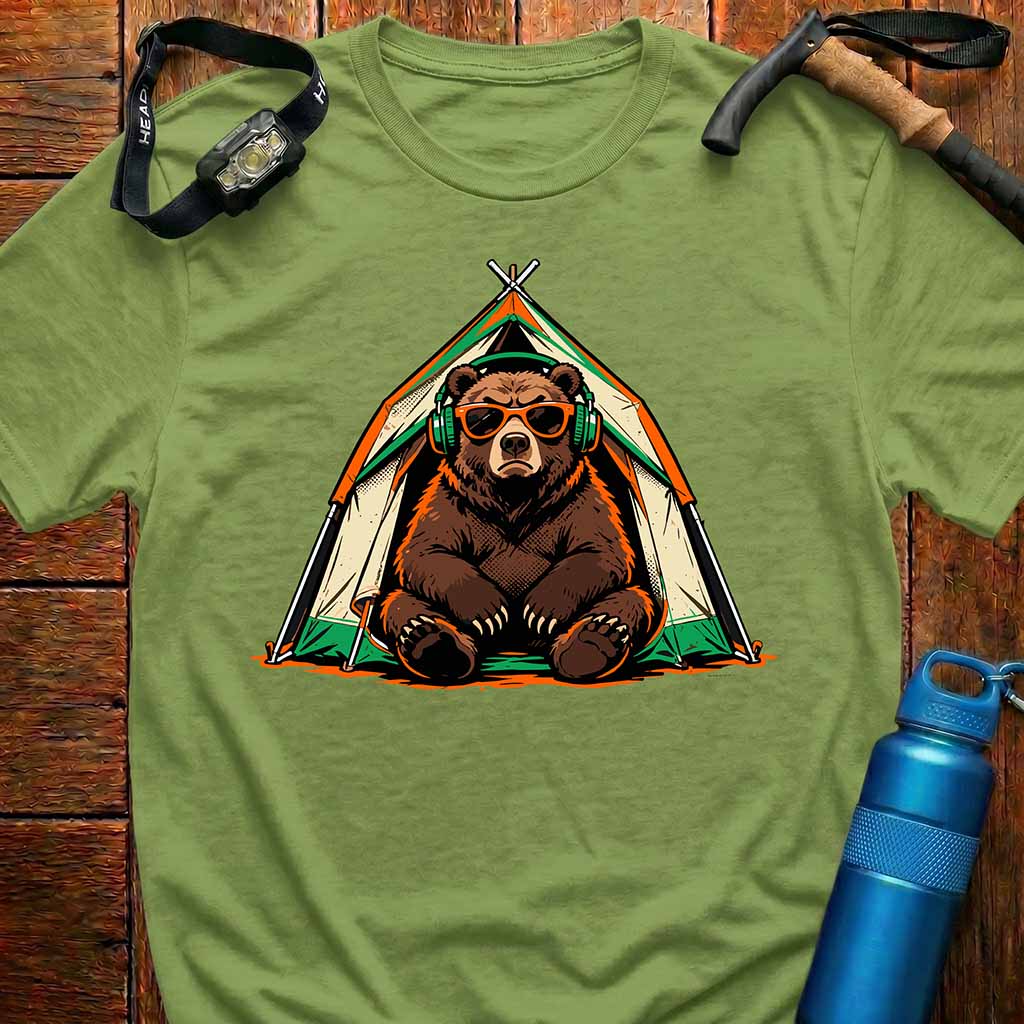 Grumpy Introvert Camping Bear T-Shirt