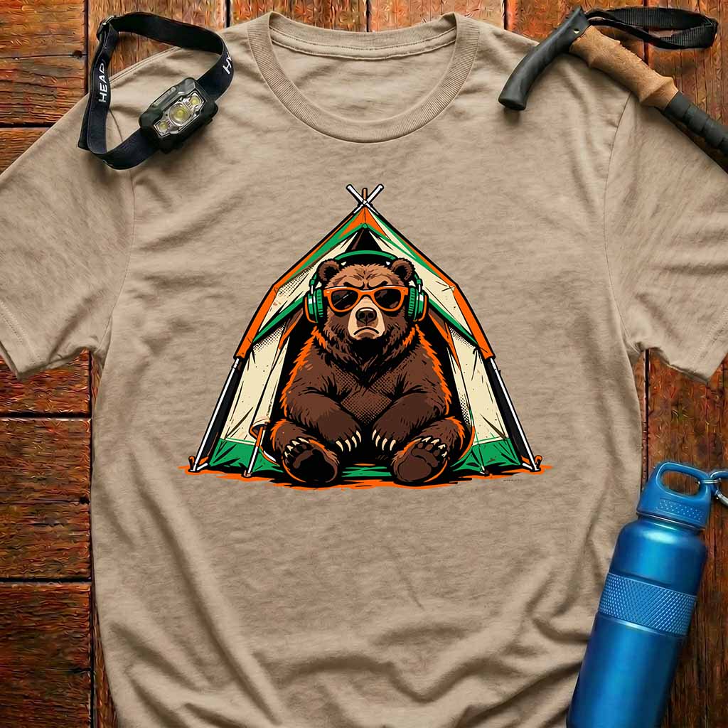 Grumpy Introvert Camping Bear T-Shirt