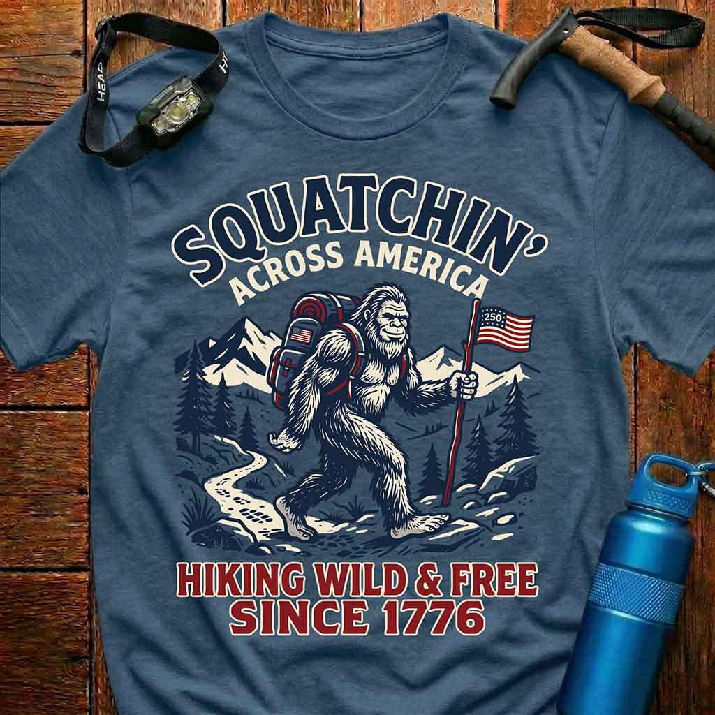 Patriotic Bigfoot USA 250 Years T-Shirt