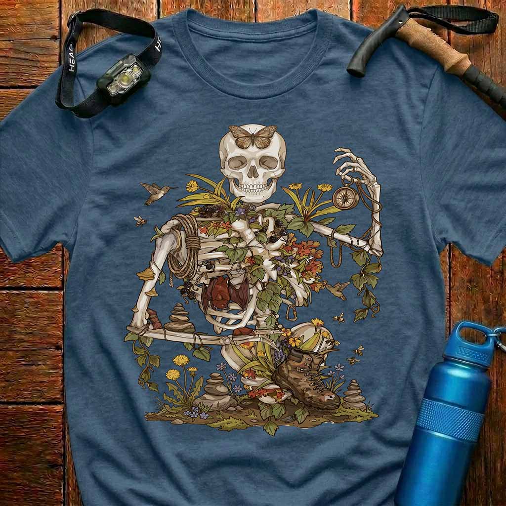 Nature Reclaims Hiking Skeleton T-Shirt