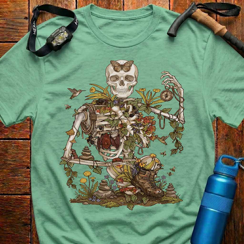 Nature Reclaims Hiking Skeleton T-Shirt