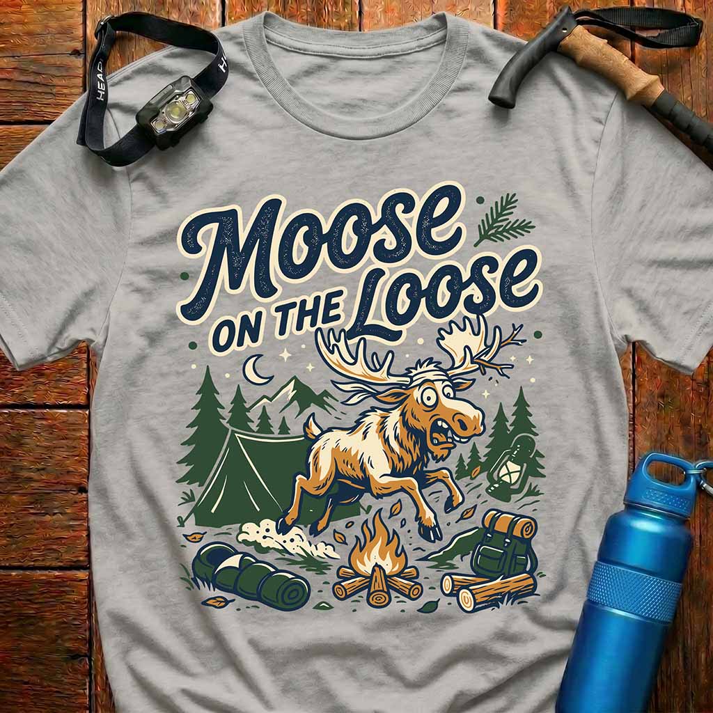 Funny Moose Camp Fire T-shirt