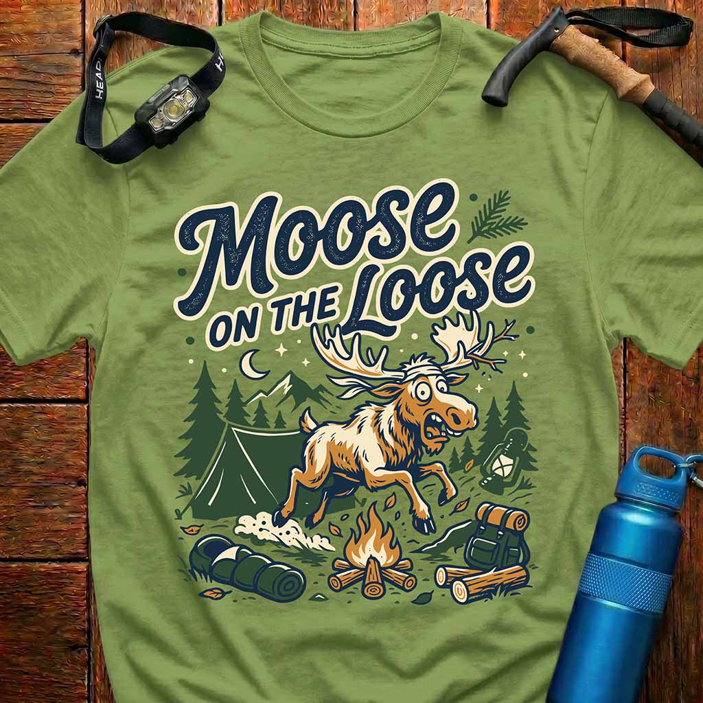 Funny Moose Camp Fire T-shirt