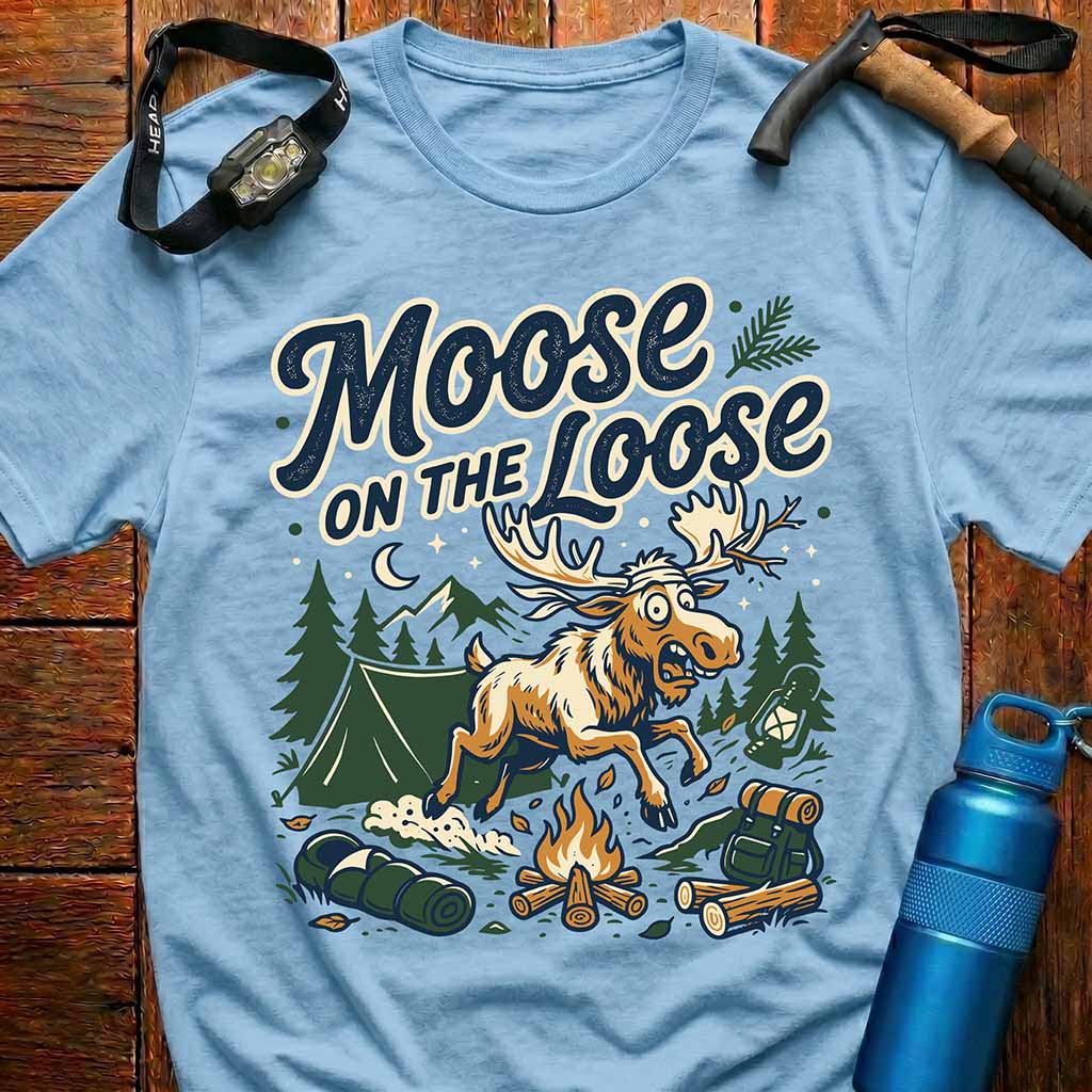 Funny Moose Camp Fire T-shirt