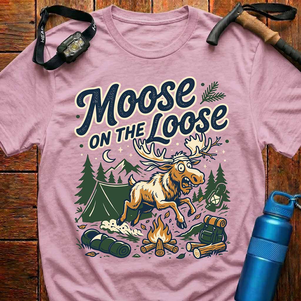 Funny Moose Camp Fire T-shirt