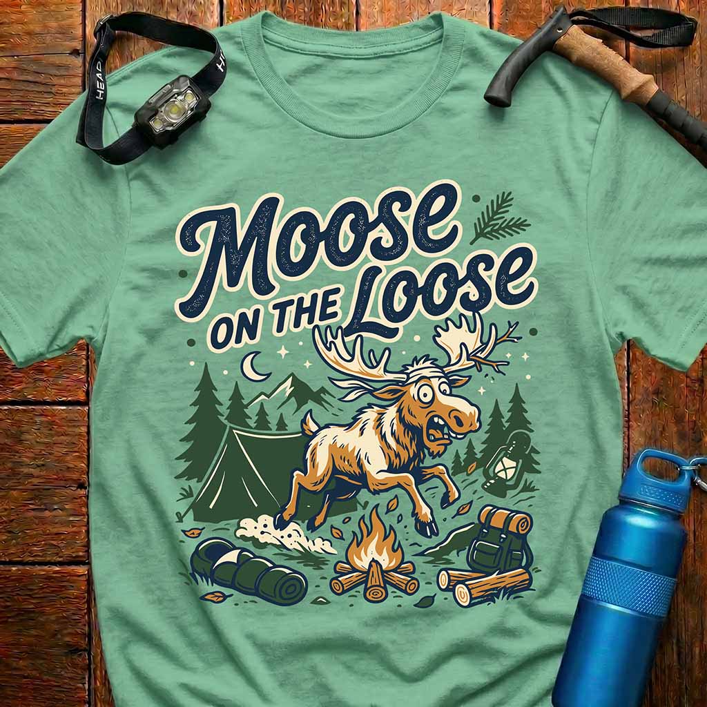 Funny Moose Camp Fire T-shirt