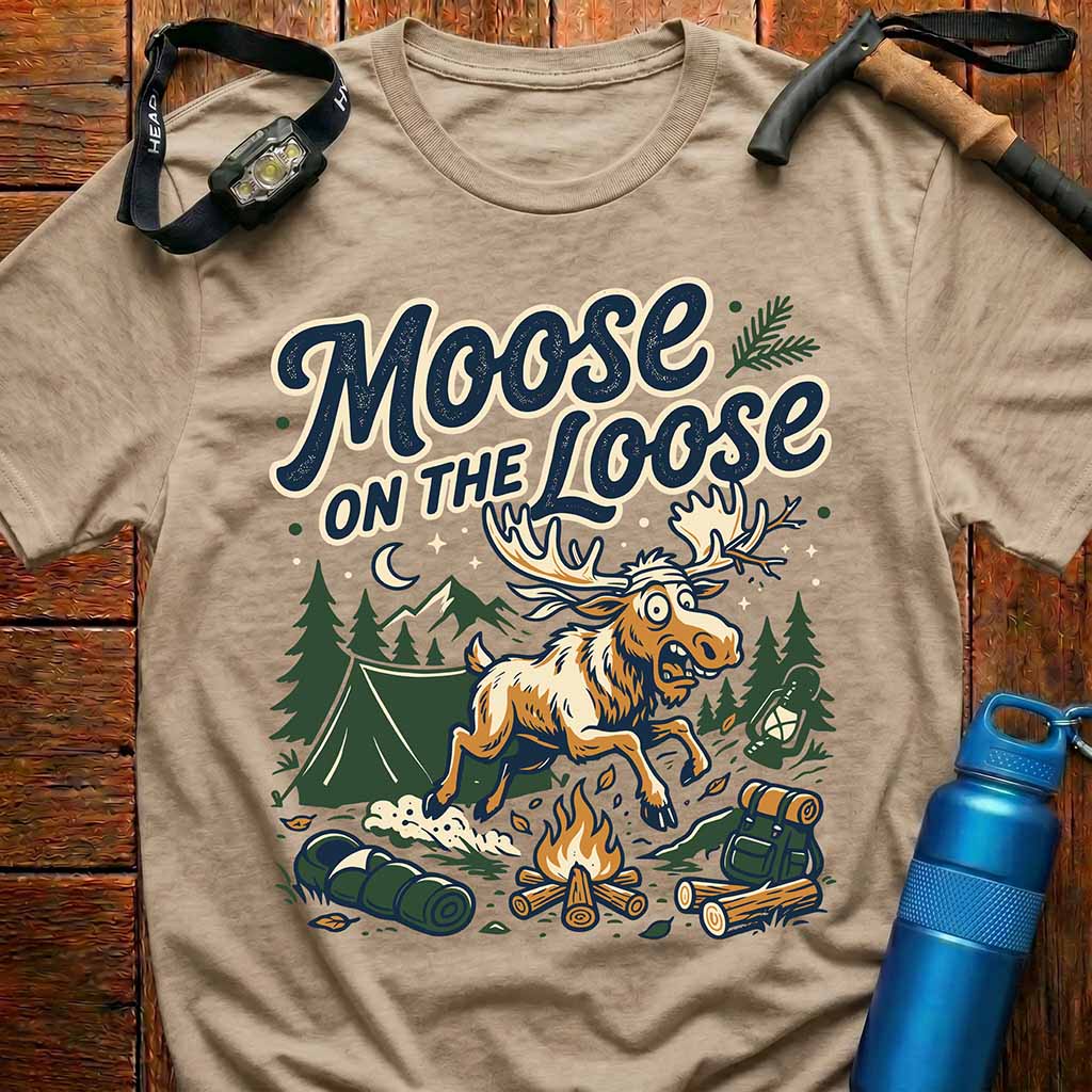 Funny Moose Camp Fire T-shirt