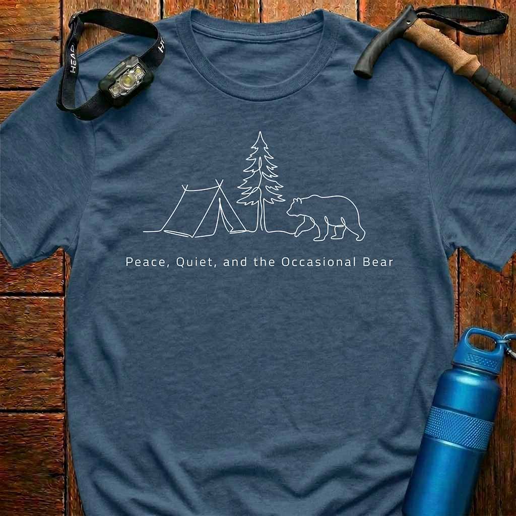 Peace Quiet Hiker Bear T-Shirt