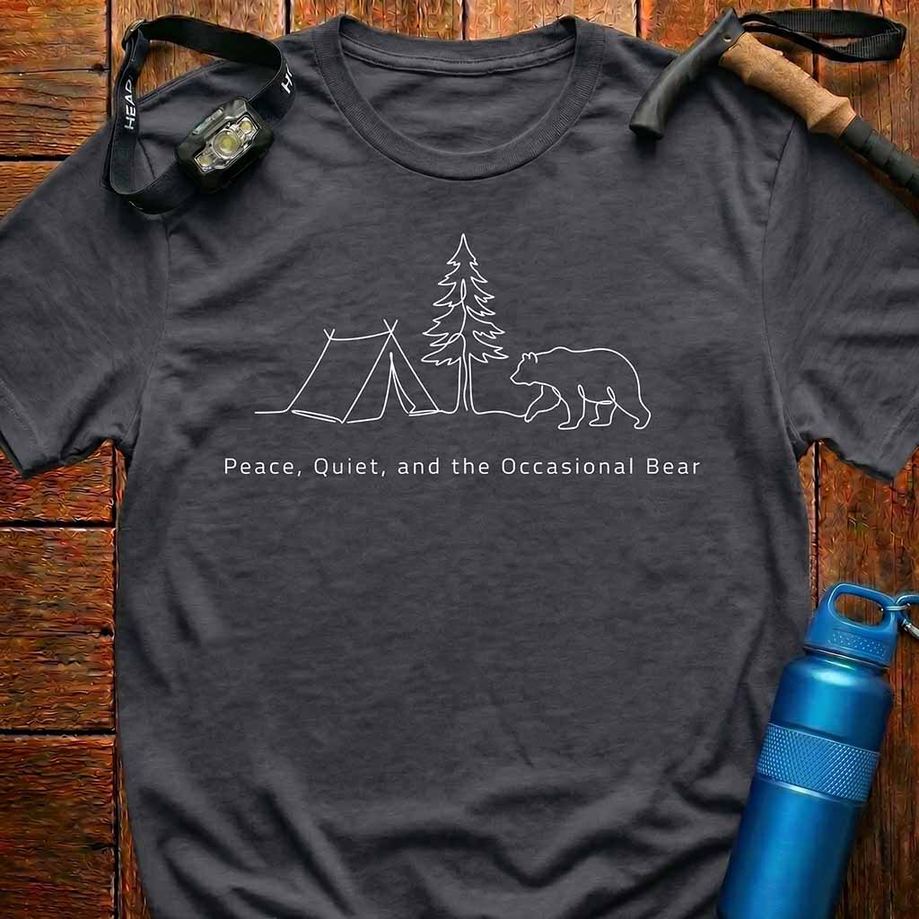 Peace Quiet Hiker Bear T-Shirt