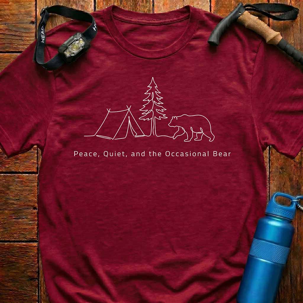 Peace Quiet Hiker Bear T-Shirt