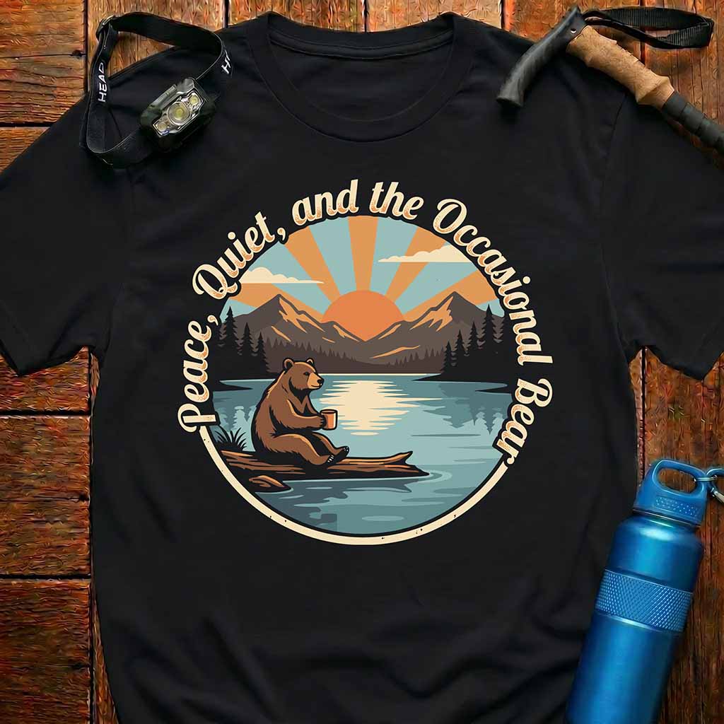 Retro Peace Quiet Bear T-Shirt