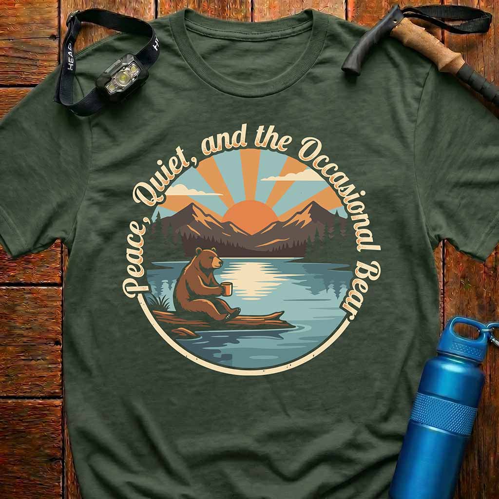 Retro Peace Quiet Bear T-Shirt