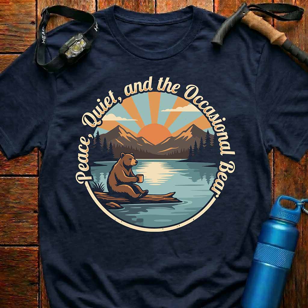 Retro Peace Quiet Bear T-Shirt