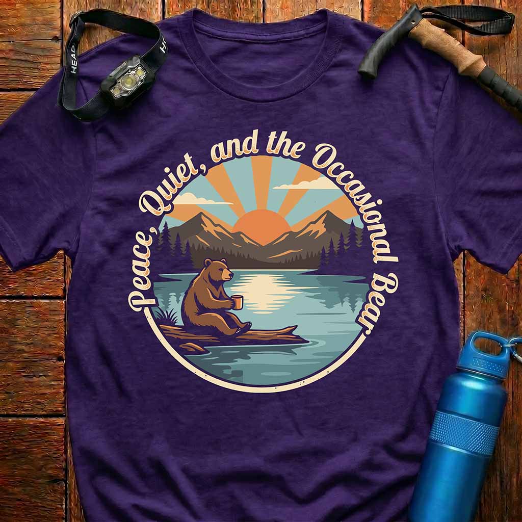 Retro Peace Quiet Bear T-Shirt