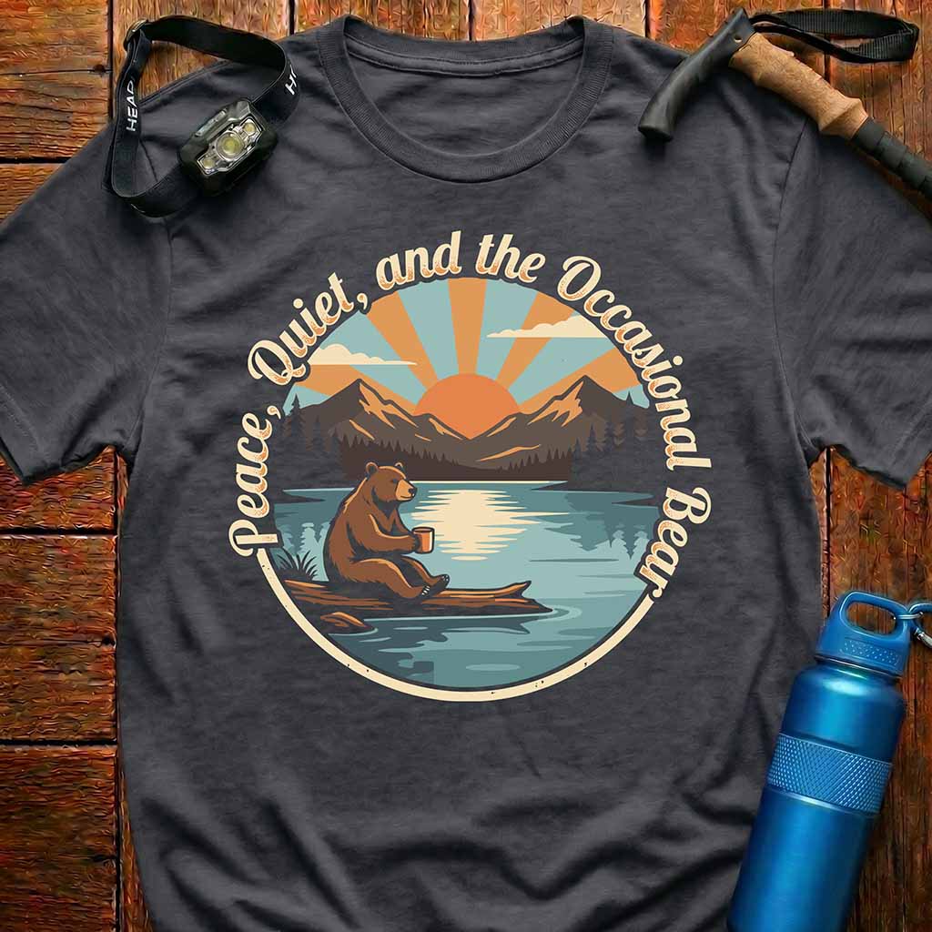 Retro Peace Quiet Bear T-Shirt