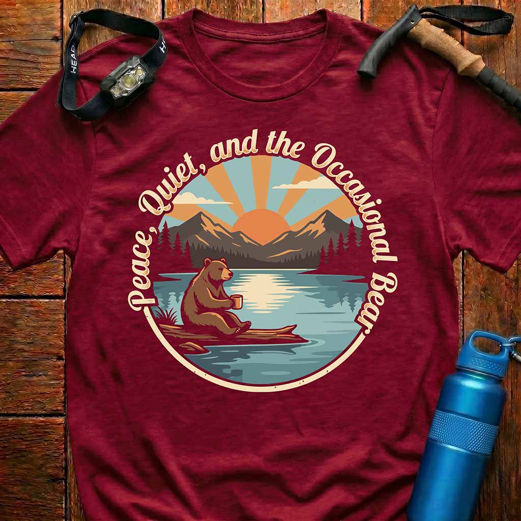Retro Peace Quiet Bear T-Shirt