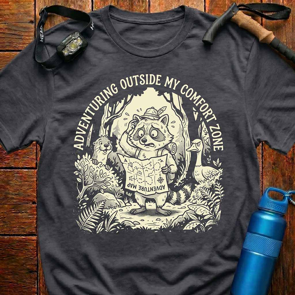 Adventuring Raccoon Explorer T-Shirt
