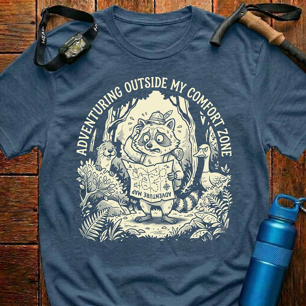 Adventuring Raccoon Explorer T-Shirt