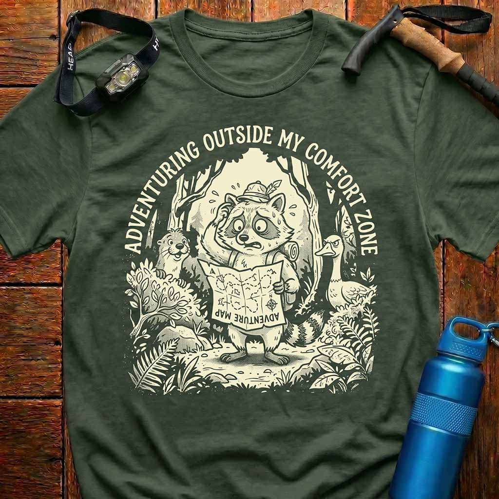 Adventuring Raccoon Explorer T-Shirt