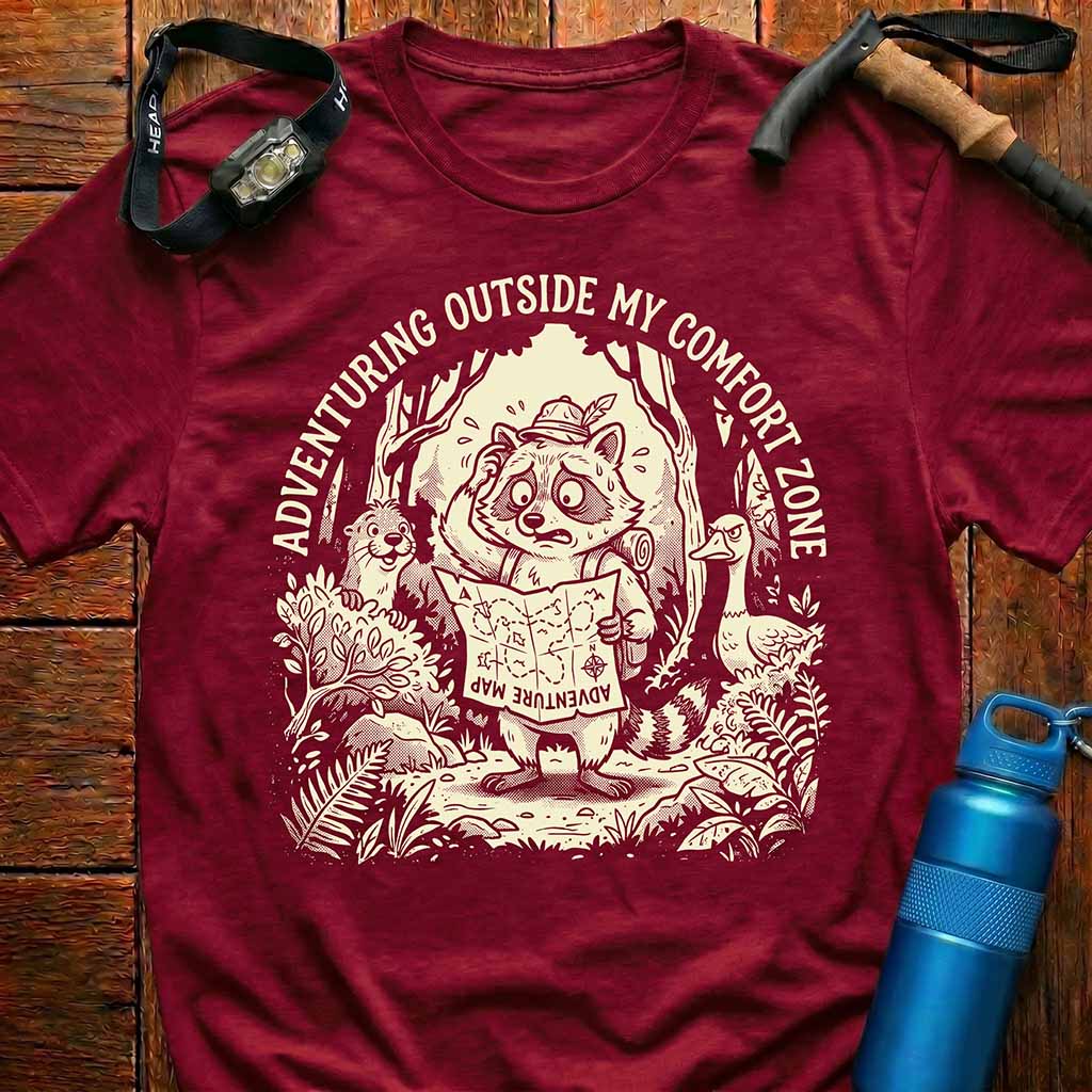 Adventuring Raccoon Explorer T-Shirt