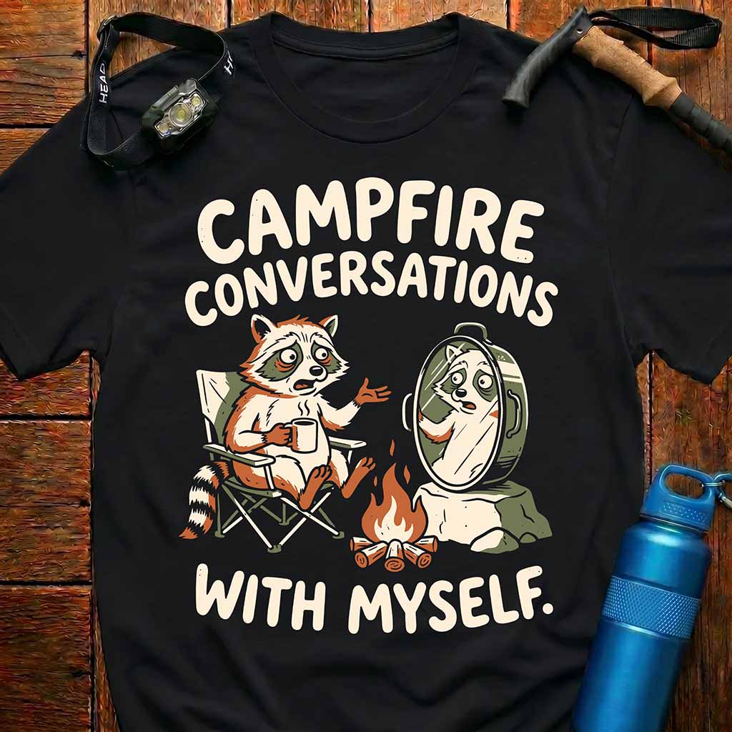 Funny Raccoon Camping T-Shirt