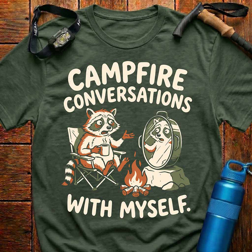 Funny Raccoon Camping T-Shirt