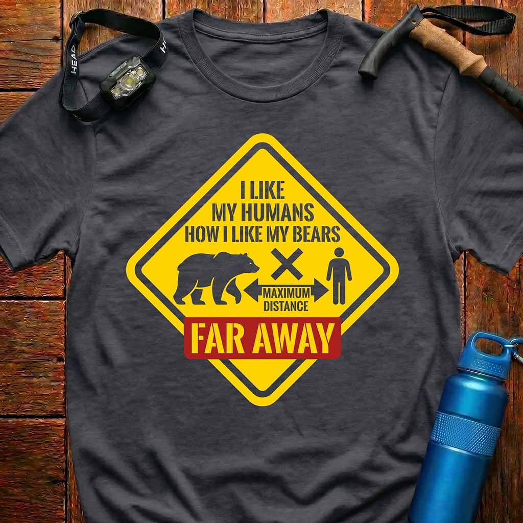 Funny Introvert Bear Warning Sign T-Shirt