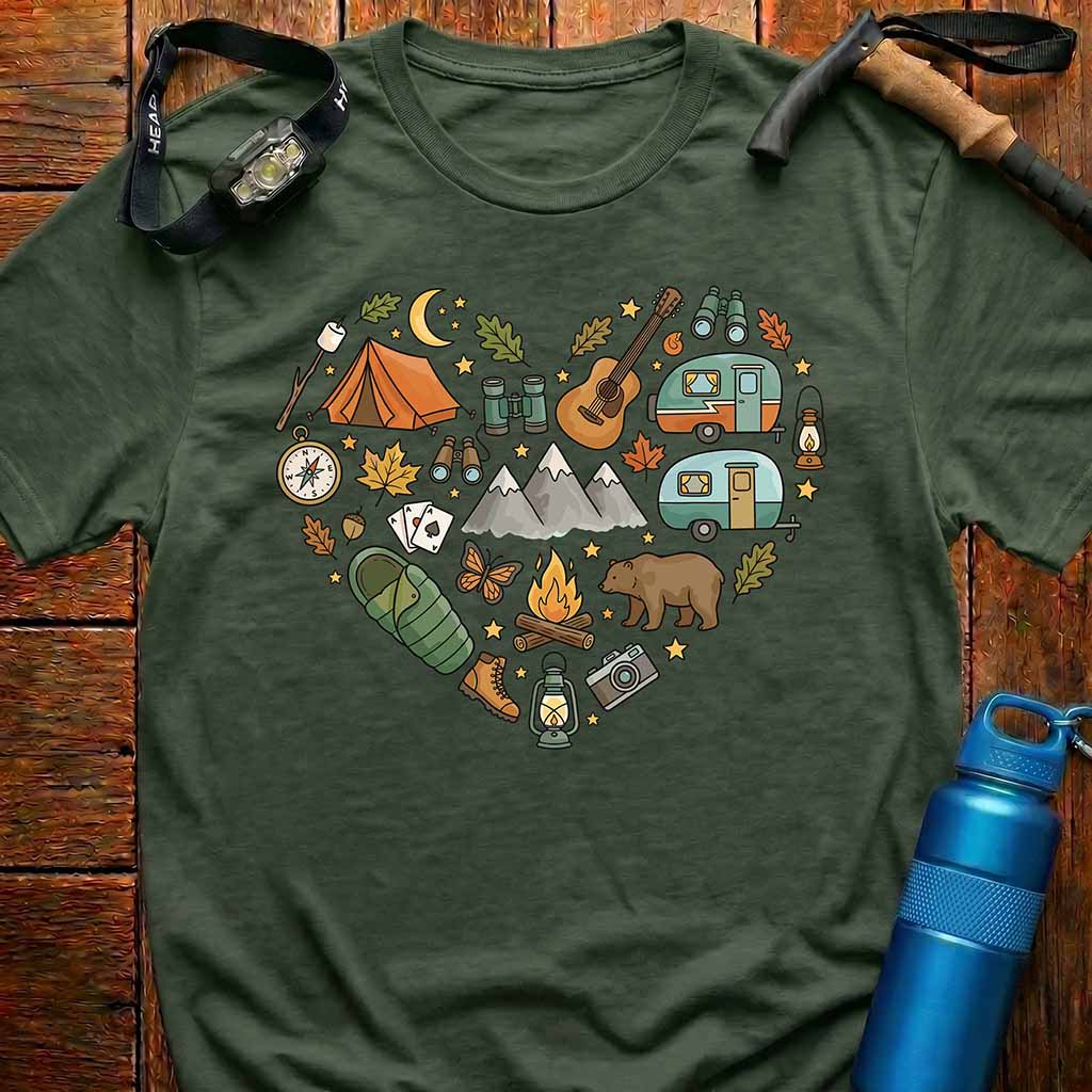 Nature Lover Camping Heart T-Shirt