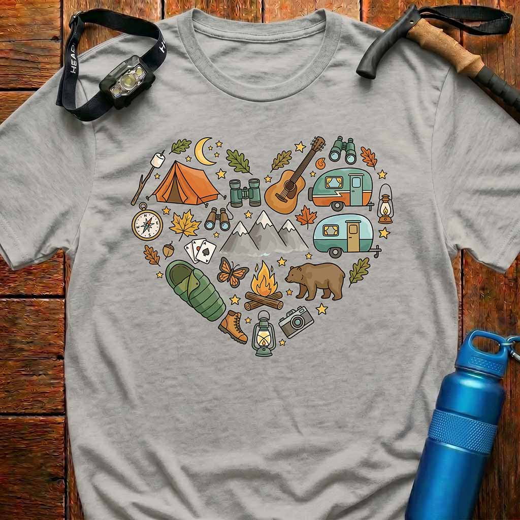 Nature Lover Camping Heart T-Shirt