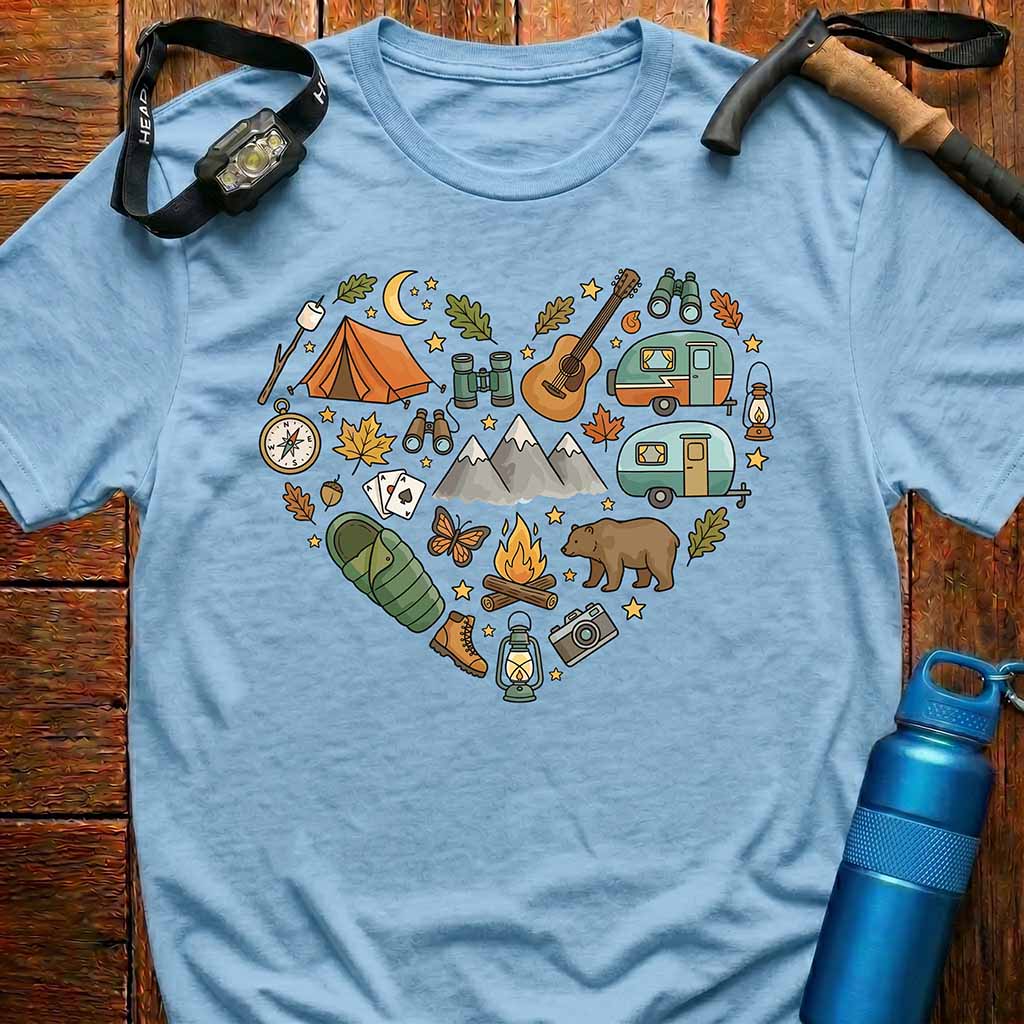 Nature Lover Camping Heart T-Shirt