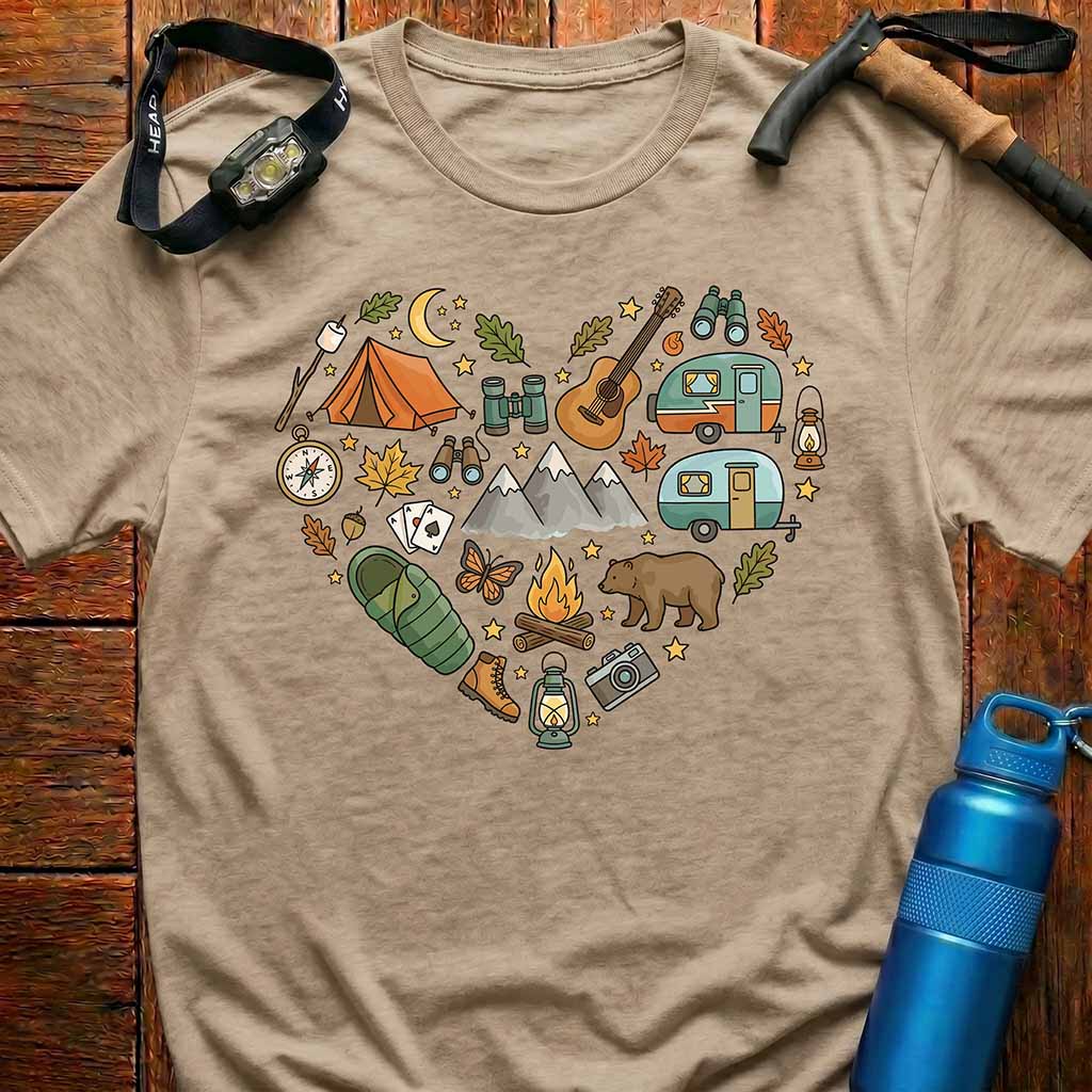 Nature Lover Camping Heart T-Shirt